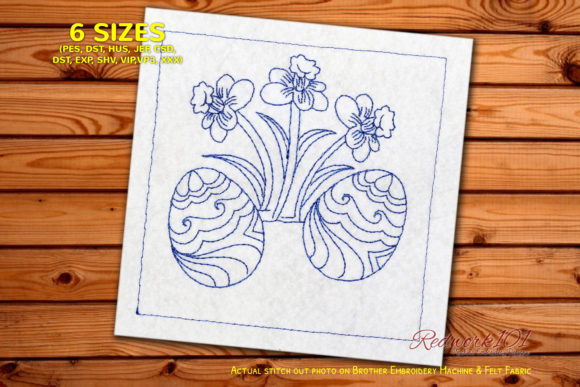 Egg and Flowers Lineart