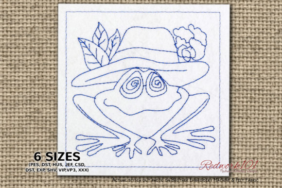 Frog with Hat Bluework