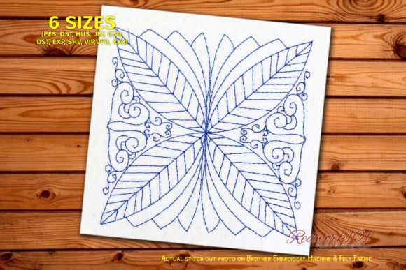 Leaf Pattern Redwork