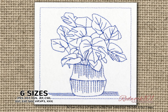 Libra Plants Redwork Embroidery Design Review
